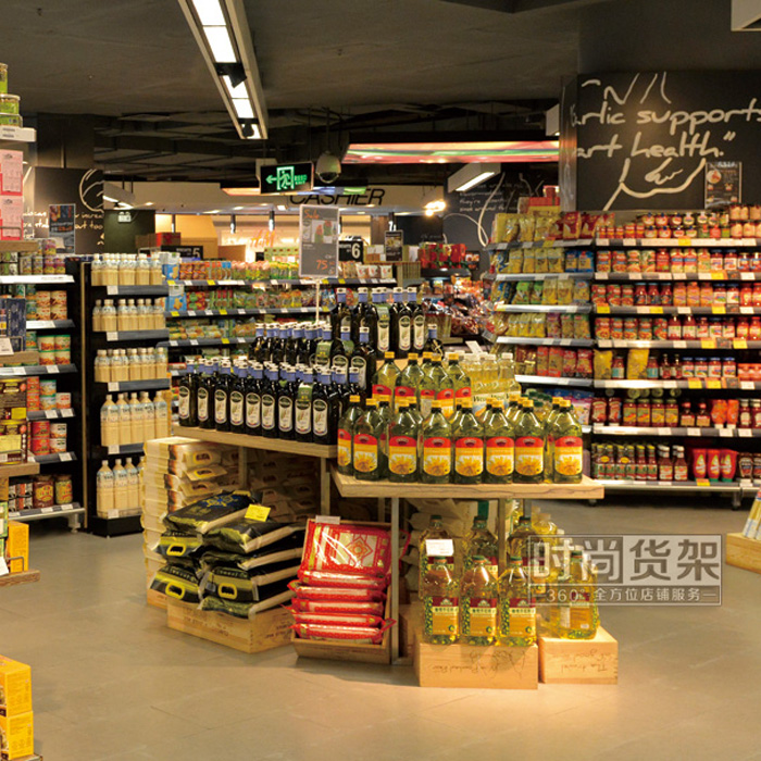 超市貨架_木質促銷臺（糧油區）